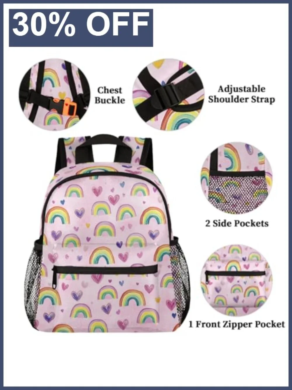 Durable Polyester Backpack for School Travel Hiking Kids